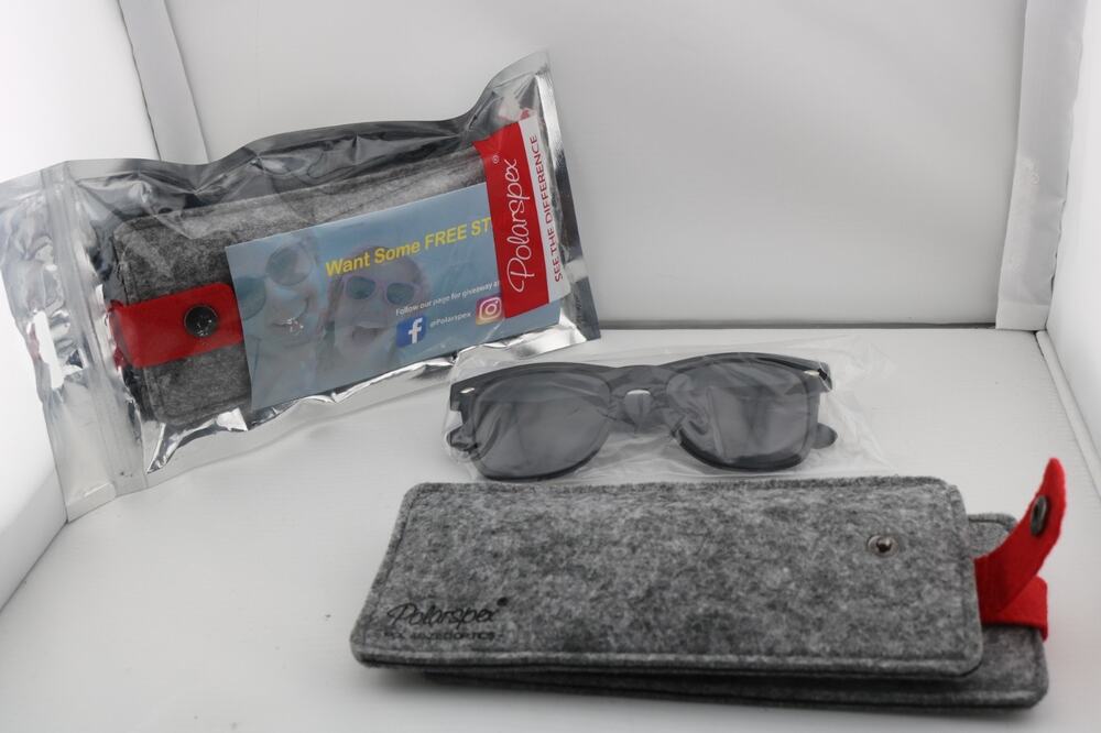 Two New Polarspex Polarized Unisex 80s Retro Sunglasses Black Smoky + Extra Case